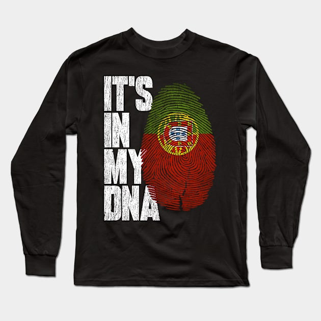 It's In My DNA Portuguese Shirt Proud Hispanic Gift Portugal Flag Long Sleeve T-Shirt by heart teeshirt